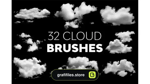 دانلود 32 براش ابر فتوشاپ Cloud Brushes