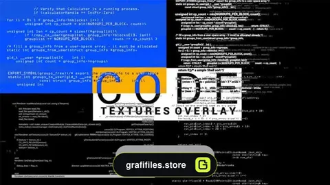 دانلود فوتیج نمایش کد برنامه نویسی روی صفحه نمایش Code Textures Overlay