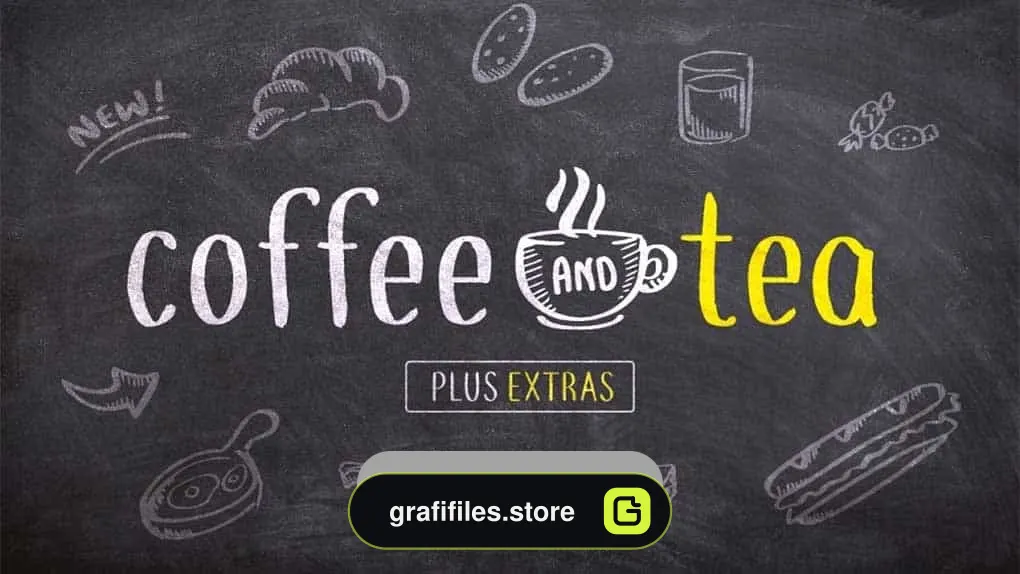 دانلود وکتور منو کافی شاپ Coffee and Tea + bonus sketches