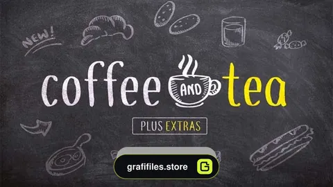 دانلود وکتور منو کافی شاپ Coffee and Tea + bonus sketches