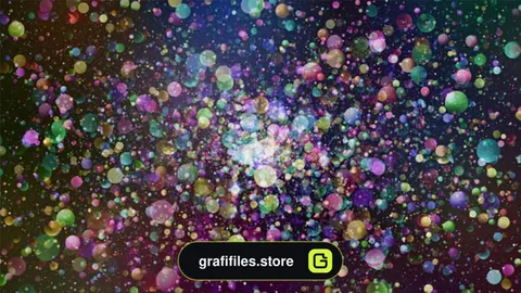 دانلود پس زمینه متحرک ذرات رنگی Colorful Flying Particles Background