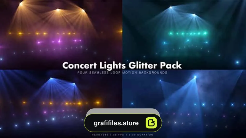 دانلود بک گراند موشن گرافیک نور استیج Concert Lights Glitter Pack 6