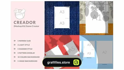 دانلود جعبه ابزار ساخت موکاپ پوستر و تراکت Creador (Mockup Kit) Scene Creator