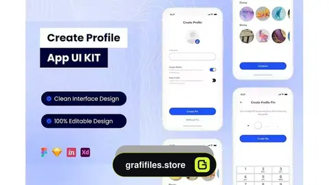 دانلود رابط کاربری اپلیکیشن موبایل ساخت پروفایل Create Profile Mobile App