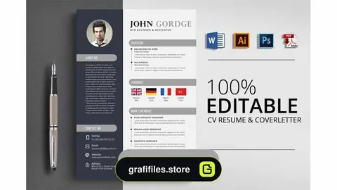 دانلود فایل لایه باز رزومه Creative CV Resume Word Design