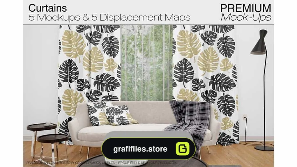 دانلود موکاپ پرده Curtains Mockup Set