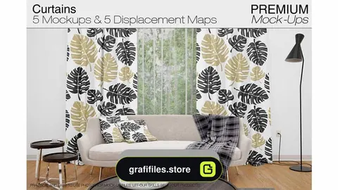 دانلود موکاپ پرده Curtains Mockup Set