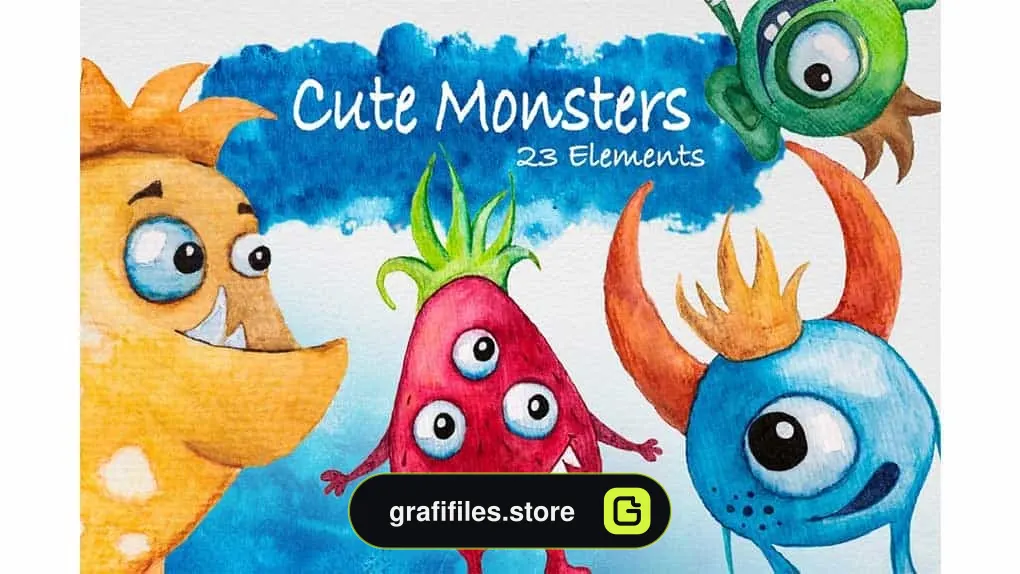 دانلود کلیپ آرت هیولاهای فانتزی Cute Monsters