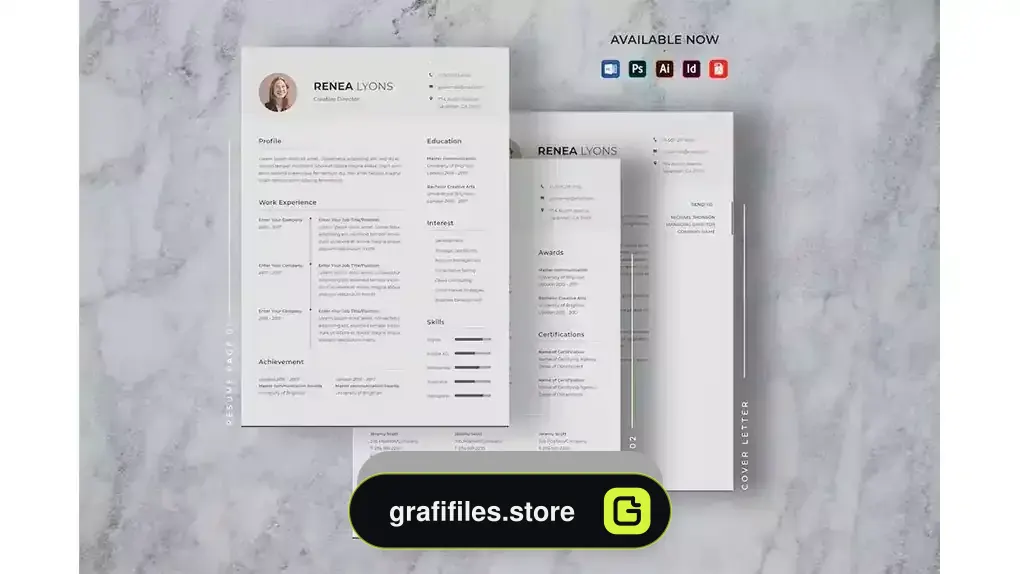 دانلود قالب ایندیزاین و ورد رزومه CV Resume Indesign Template