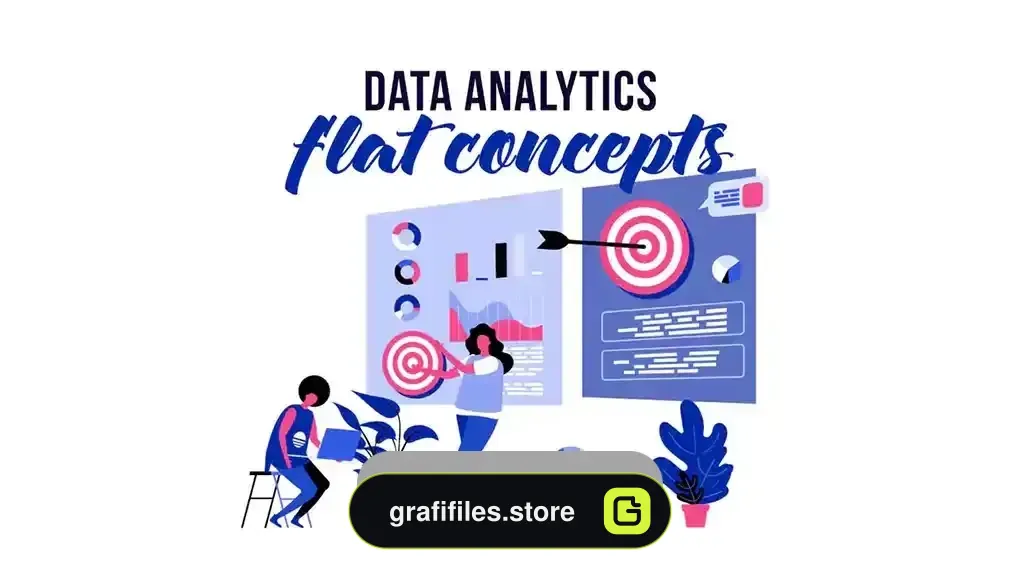 پروژه افترافکت موشن گرافیک تجزیه و تحلیل اطلاعات Data Analytics – Flat Concept