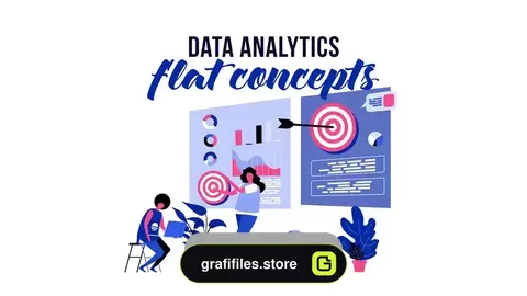 پروژه افترافکت موشن گرافیک تجزیه و تحلیل اطلاعات Data Analytics – Flat Concept