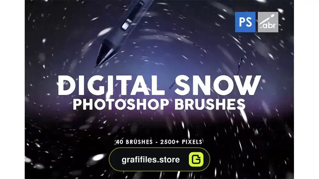 دانلود براش برف فتوشاپ Digital Snow Photoshop Brushes