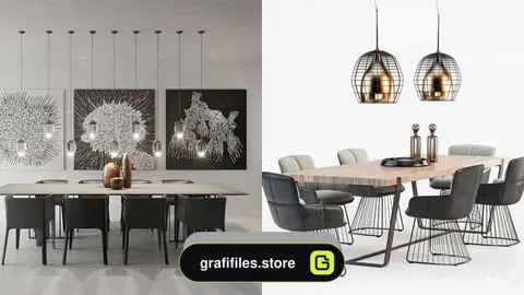 دانلود 70 مدل سه بعدی میز غذاخوری از Pro 3DSky – مجموعه اول