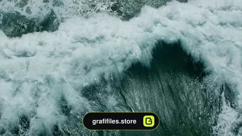 فوتیج پهپاد بر فراز امواج طوفانی اقیانوس Drone Over Stormy Ocean Waves