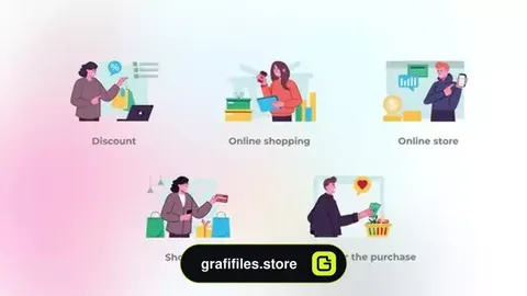 پروژه افترافکت موشن گرافیک تجارت الکترونیک E-commerce – Flat concept