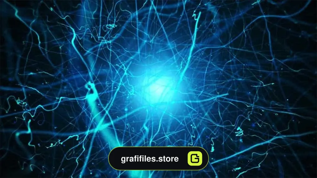 دانلود بک گراند موشن گرافیک هسته الکتریکی Electric Nucleus And Waves Background