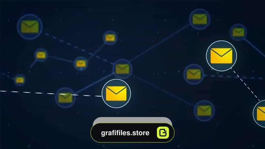 دانلود فوتیج ایمیل Email Network Link Connection Loop