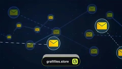 دانلود فوتیج ایمیل Email Network Link Connection Loop