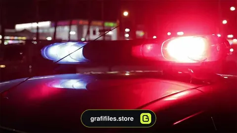 فوتیج چراغ آژیر ماشین پلیس Emergency Police Strobe Lights
