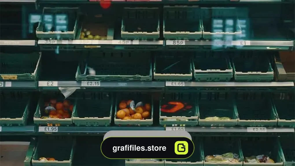 فوتیج قفسه های خالی سوپرمارکت Empty Supermarket Shelves