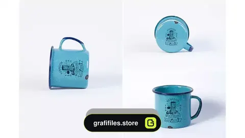 دانلود موکاپ ماگ لعابی Enamel Mug Mock Up