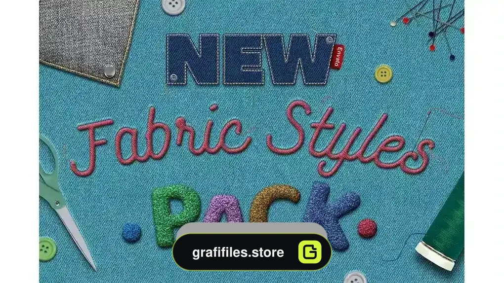 دانلود استایل متن پارچه Fabric Text Effects