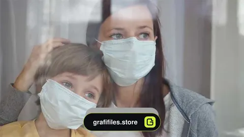 فوتیج Family In Facial Masks At Home