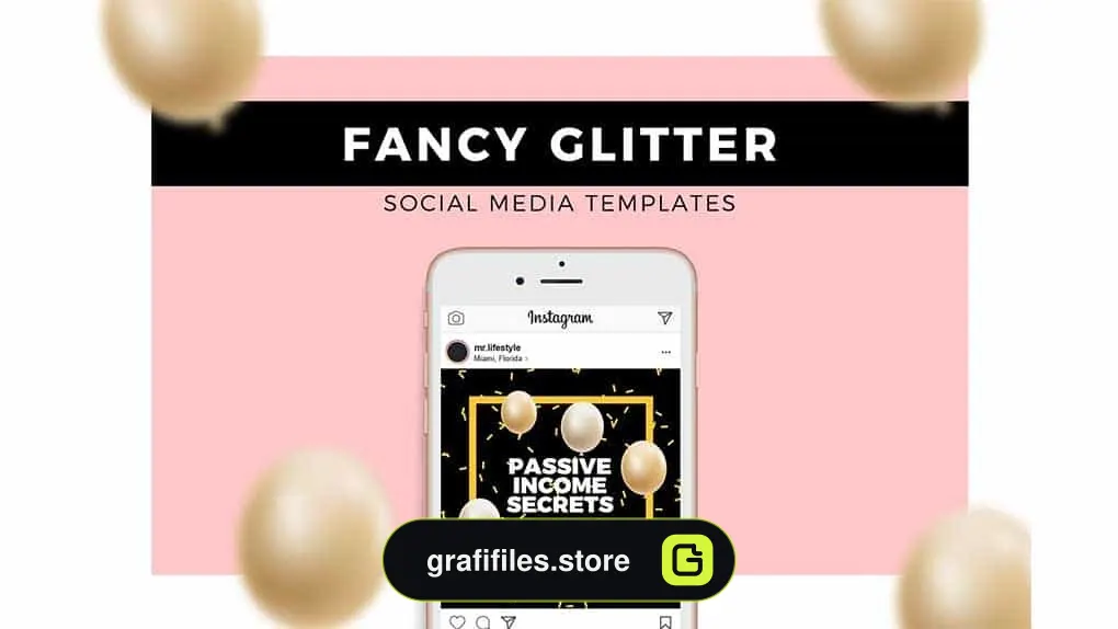 دانلود فایل لایه باز متحرک شبکه اجتماعی Fancy Glitter – Animated Templates
