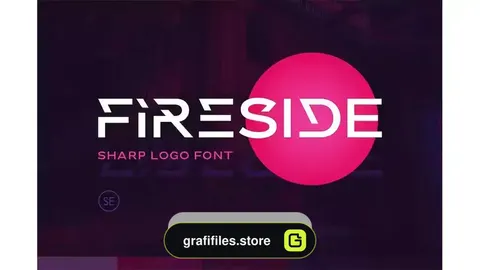 دانلود فونت انگلیسی Fireside – Sharp Logo Font