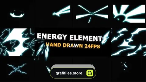 دانلود فوتیج کارتونی صاعقه Flash FX ENERGY Elements