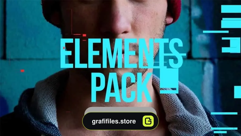دانلود المان پارازیت Flat Glitch Elements Pack