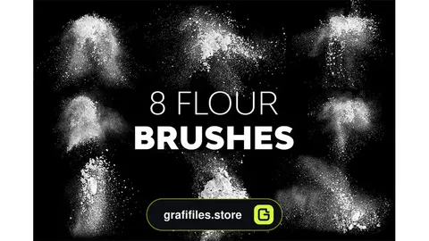 دانلود 8 براش آرد فتوشاپ Flour Brushes