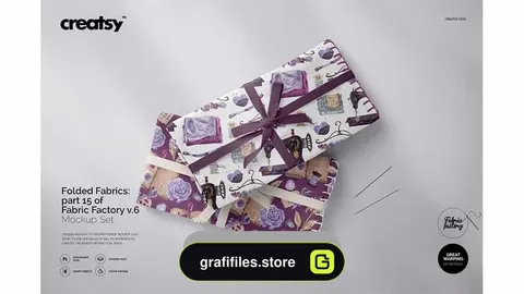 دانلود موکاپ پارچه Folded Fabrics Mockup 15/FF V.6