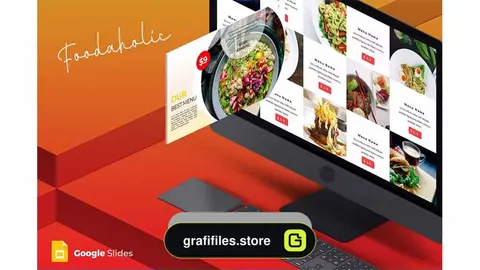 دانلود قالب پاورپوینت و گوگل اسلاید Foodaholic – Google Slides Template