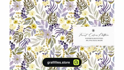 دانلود کلیپ آرت و پترن آبرنگی جنگل Forest Colors Watercolor Pattern