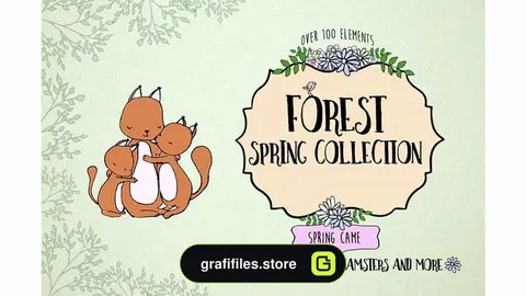 دانلود وکتور جنگل بهاری FOREST SPRING COLLECTION