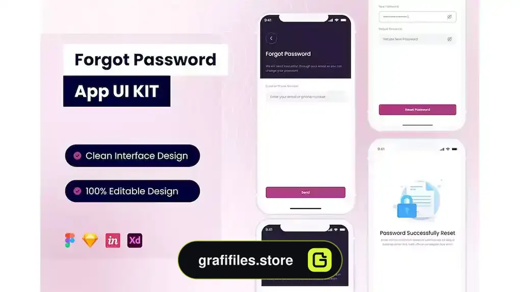 دانلود رابط کاربری فراموشی رمز عبور Forgot Password Mobile App