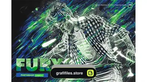 دانلود اکشن فتوشاپ ایجاد افکت انتزاعی خشم بر روی تصاویر Fury 2 Photoshop Action