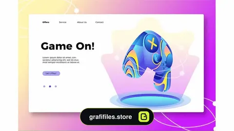 دانلود تصاویر لندینگ پیج و بنر بازی Game On – Banner &amp; Landing Page