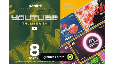 دانلود طرح لایه باز کاور ویدیو یوتیوب بازی Gaming YouTube Thumbnails