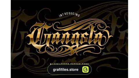 دانلود فونت انگلیسی تاتو Gangsta Typeface | Tattoo Fonts