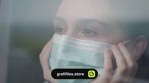 فوتیج دختری با ماسک در خانه Girl With Facemask At Home