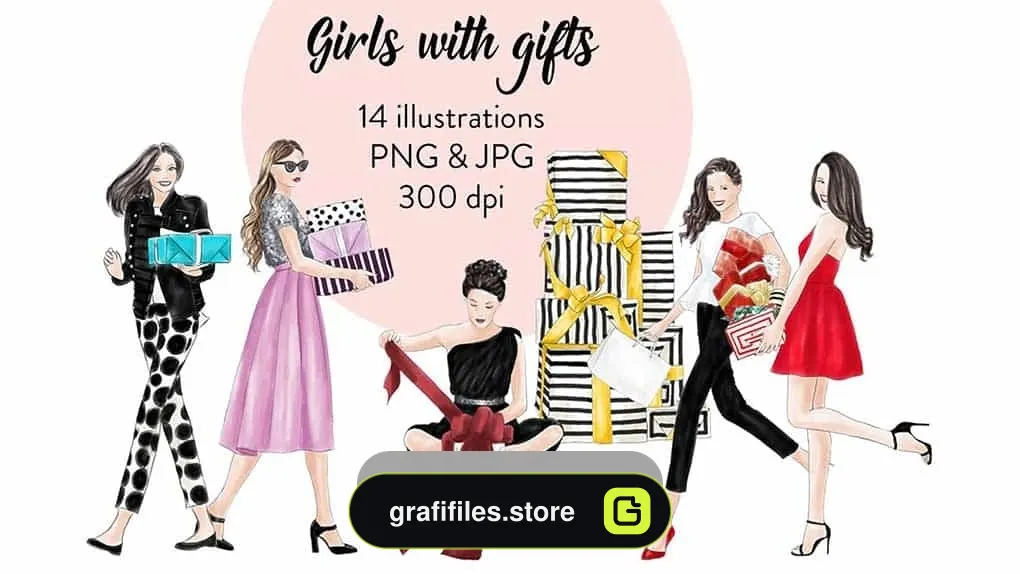 دانلود کلیپ آرت دختران با کادو Girls with Gifts