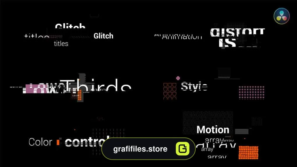 پروژه داوینچی ریزالو تایتل نویز و پارازیت Glitch Titles