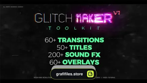 پروژه افترافکت جعبه ابزار ساخت افکت گلیچ GlitchMaker Toolkit: 350+ Elements
