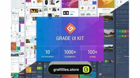 دانلود فایل لایه باز وب سایت Grade UI Kit