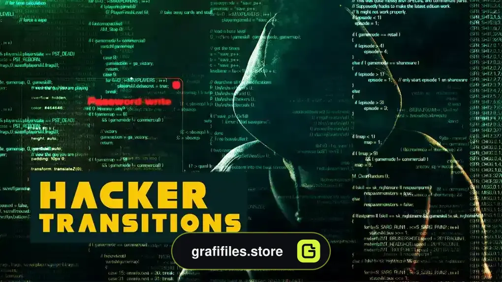 دانلود پریست افترافکت ترانزیشن هکر Hacker Transitions