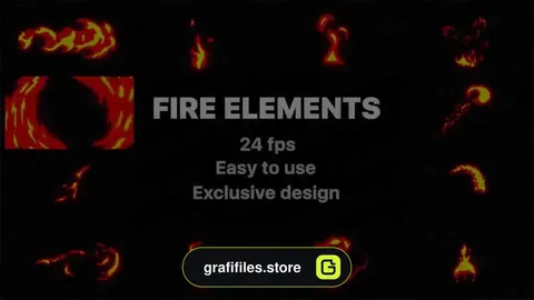 دانلود المان آتش Hand-drawn Fire Elements Pack
