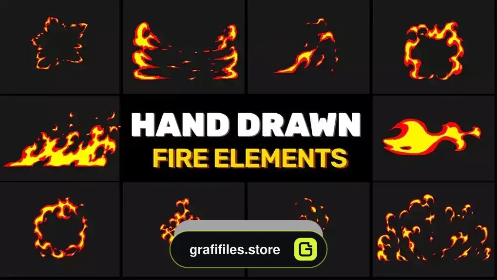 دانلود فوتیج آتش Hand Drawn Fire Pack