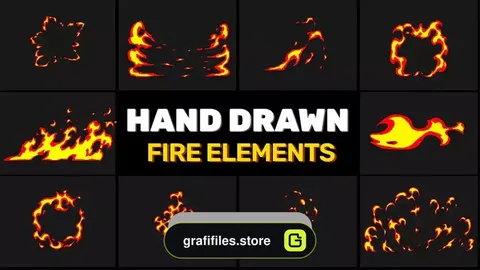دانلود فوتیج آتش Hand Drawn Fire Pack